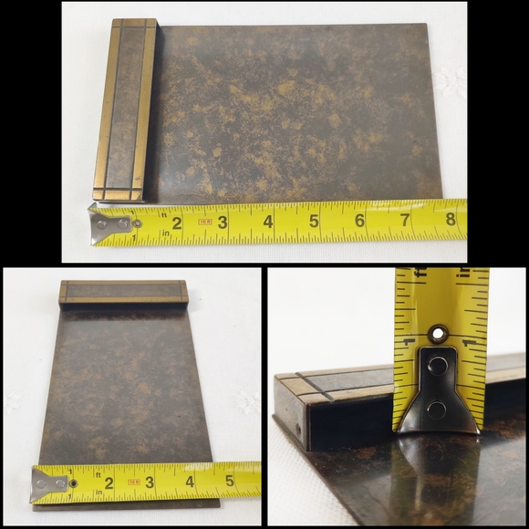 Vintage SilverCrest Decorated Bronze Double Inkwell & Notepad Holder, Art Deco - Picture 16 of 16